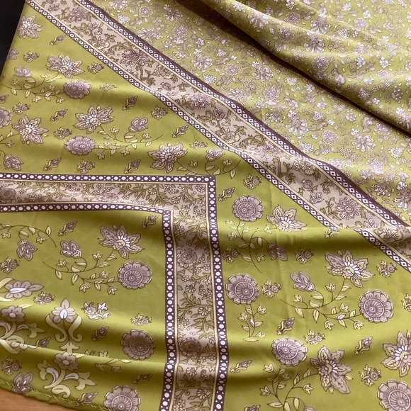 VINTAGE Lime/Maroon Paisley Wrap Midi Skirt OS - Picture 10 of 11